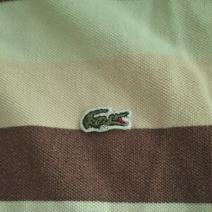 Lacoste Striped Polo Shirt with Crocodile Logo